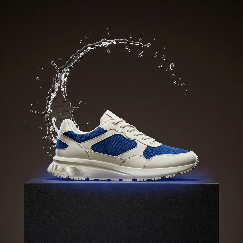 A striking original luxury sneaker advertising still for an Instagram product launch aimed at US and European streetwear