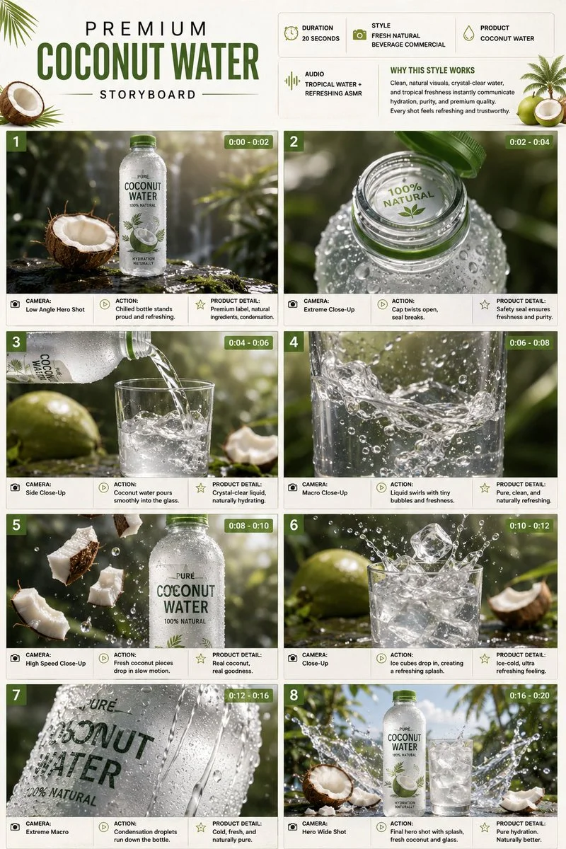 Coconut Water Commercial Storyboard